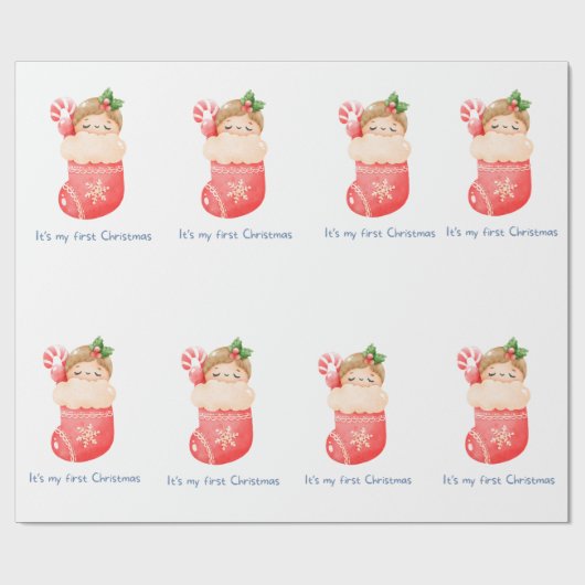 Weihnachtsgeschenk Wrap - erste Weihnachtsfeier Geschenkpapier (Flach)