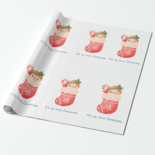 Weihnachtsgeschenk Wrap - erste Weihnachtsfeier Geschenkpapier