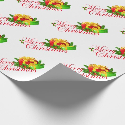Weihnachtsgeschenk Wrap/Frohe Weihnachten mit Gesc Geschenkpapier (Ecke)