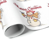 Weihnachtsgeschenk Wrap/Frohe Weihnachten & Schnee Geschenkpapier (Rolleneckpunkt)