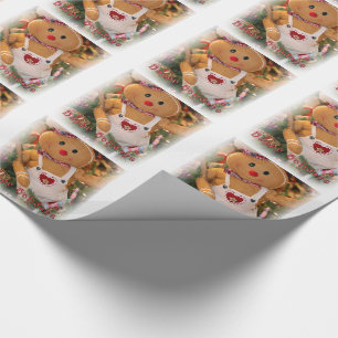 Weihnachtsgeschenk Wrap/Happy Holidays Gingerbread Geschenkpapier