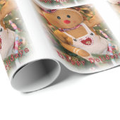 Weihnachtsgeschenk Wrap/Happy Holidays Gingerbread Geschenkpapier (Rolleneckpunkt)