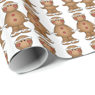 Weihnachtsgeschenk Wrap/Ingwer Brot Mann Geschenkpapier