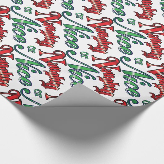 Weihnachtsgeschenk Wrap/Naughty oder Nizza Geschenkpapier (Ecke)