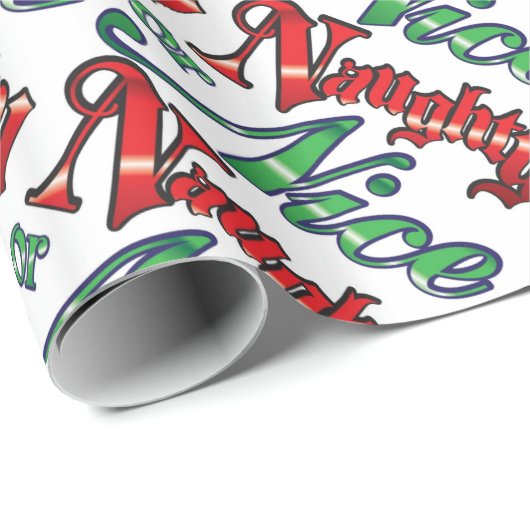 Weihnachtsgeschenk Wrap/Naughty oder Nizza Geschenkpapier (Rolleneckpunkt)