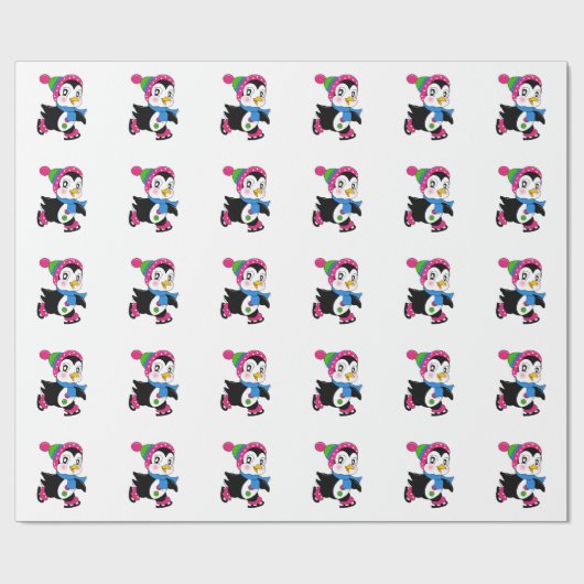 Weihnachtsgeschenk Wrap/Pinguine Geschenkpapier (Flach)