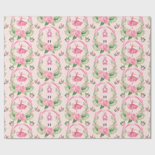 Weihnachtsgeschenk Wrap Pink Nutcracker und Baller Geschenkpapier (Flach)
