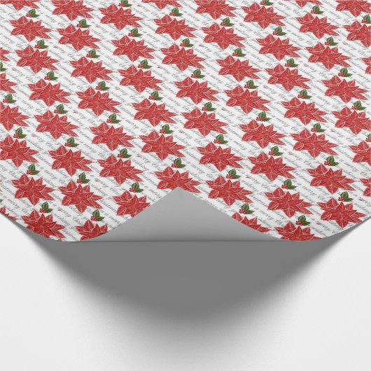 Weihnachtsgeschenk Wrap/Pointsettas Geschenkpapier (Ecke)