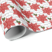 Weihnachtsgeschenk Wrap/Pointsettas Geschenkpapier (Rolleneckpunkt)