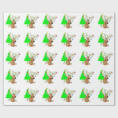 Weihnachtsgeschenk Wrap/Rentier Geschenkpapier (Flach)
