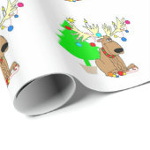 Weihnachtsgeschenk Wrap/Rentier Geschenkpapier (Rolleneckpunkt)
