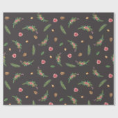 Weihnachtsgeschenk Wrap Rosa Rose und Pine Geschenkpapier (Flach)