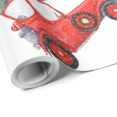 Weihnachtsgeschenk Wrap Rotes Auto und Weihnachtsb Geschenkpapier (Rolleneckpunkt)