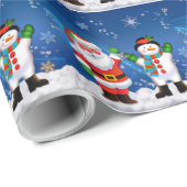 Weihnachtsgeschenk Wrap/Santa und Snowman Geschenkpapier (Rolleneckpunkt)