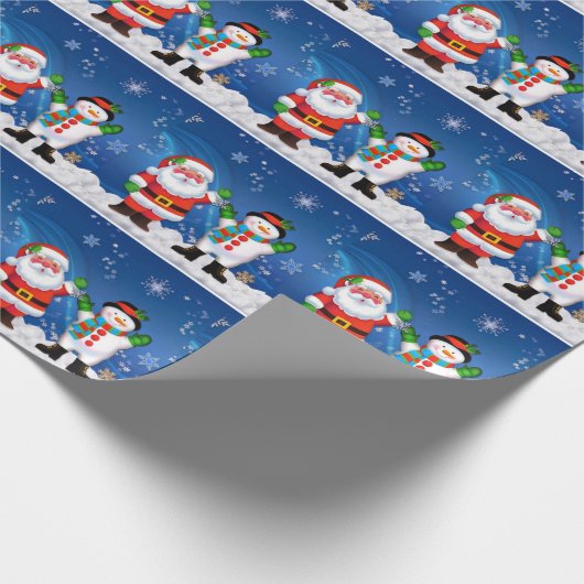 Weihnachtsgeschenk Wrap/Santa und Snowman Geschenkpapier (Ecke)