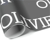 Weihnachtsgeschenk Wrap Schneeflocken Name grau Fe Geschenkpapier (Rolleneckpunkt)