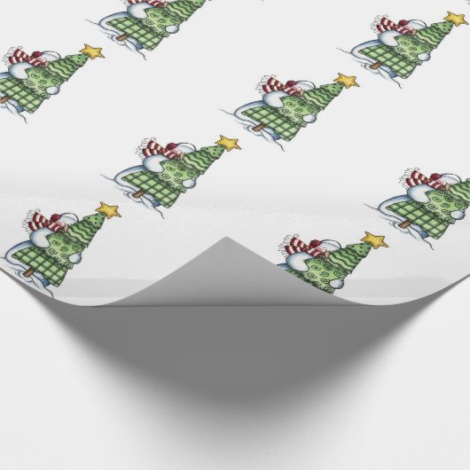 Weihnachtsgeschenk Wrap/Schneemann mit Weihnachtsb Geschenkpapier (Ecke)