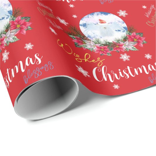 Weihnachtsgeschenk Wrap-Silky Ziege Angel Snow Glo Geschenkpapier (Rolleneckpunkt)