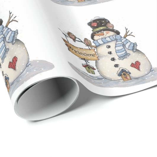 Weihnachtsgeschenk Wrap/Snowman Geschenkpapier (Rolleneckpunkt)