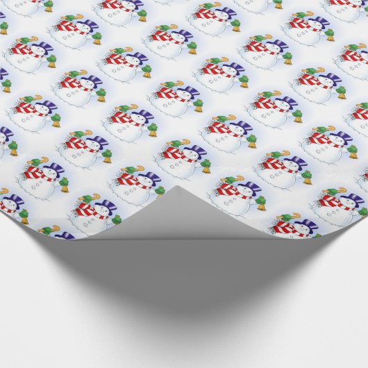 Weihnachtsgeschenk Wrap/Snowmen Geschenkpapier (Ecke)