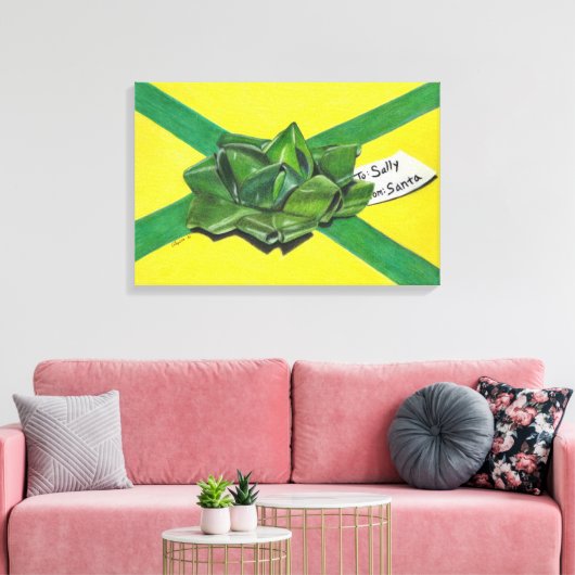 Weihnachtsgeschenk Wrapped Canvas Leinwanddruck (Insitu (Wohnzimmer))