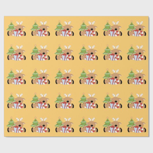 Weihnachtsgeschenk Wrapping Papier Hirsch, Weihnac Geschenkpapier (Flach)