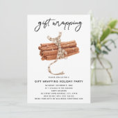 Weihnachtsgeschenk Wrapping-Party Einladung (Stehend Vorderseite)