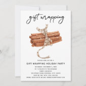 Weihnachtsgeschenk Wrapping Party Kariert Einladung (Vorderseite)
