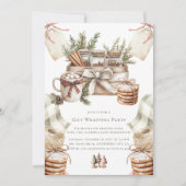 Weihnachtsgeschenk Wrapping Party Wasserfarbe Einladung (Vorderseite)