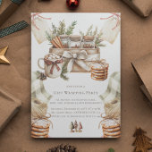 Weihnachtsgeschenk Wrapping Party Wasserfarbe Einladung