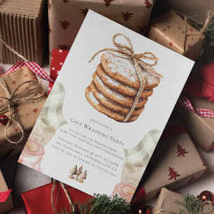 Weihnachtsgeschenk Wrapping Party Wasserfarben Coo Einladung