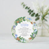 Weihnachtsgeschenk Wreath Corporate Weihnachtsfest Einladung (Stehend Vorderseite)