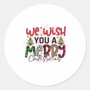 Weihnachtsgeschenk wünschen wir Ihnen ein frohes  Runder Aufkleber