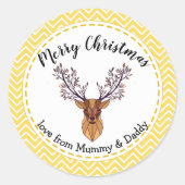 Weihnachtsgeschenk - Zickzack Junggebliebene Runder Aufkleber (Vorderseite)