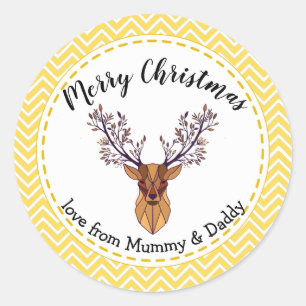 Weihnachtsgeschenk - Zickzack Junggebliebene Runder Aufkleber