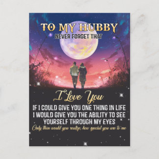 Weihnachtsgeschenk | Zu meinem Hubby I-Liebe Ankündigungspostkarte
