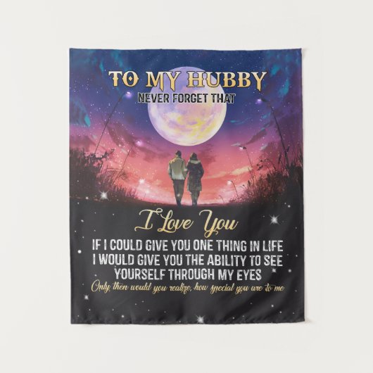 Weihnachtsgeschenk | Zu meinem Hubby I-Liebe Wandteppich (Vorderseite)