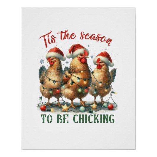 Weihnachtsgeschenk zum Chicken Poster (Vorderseite)