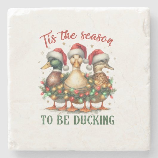 Weihnachtsgeschenk zum Ducken Steinuntersetzer (Vorderseite)