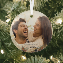 Weihnachtsgeschenk zusammen Couple Glass Ornament