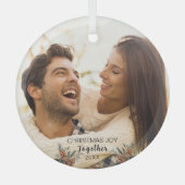 Weihnachtsgeschenk zusammen Couple Glass Ornament Aus Glas (Vorderseite)
