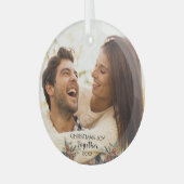 Weihnachtsgeschenk zusammen Couple Glass Ornament Aus Glas (Vorderseite links)