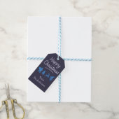 Weihnachtsgeschenkanhänger - Blaue Silhouette Geschenkanhänger (Mit Garn)