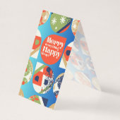 Weihnachtsgeschenkanhänger Fette Ornamente Design (Vorderseite)