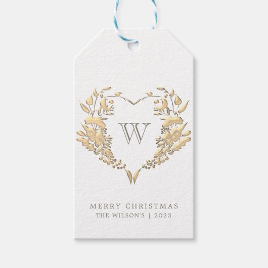 Weihnachtsgeschenkanhänger mit Monogramm Geschenkanhänger (Vorderseite)