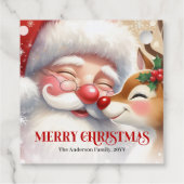 Weihnachtsgeschenkanhänger mit süßem Santa Rudolph Geschenkanhänger (Rückseite)