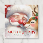 Weihnachtsgeschenkanhänger mit süßem Santa Rudolph Geschenkanhänger (Vorderseite)