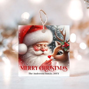 Weihnachtsgeschenkanhänger Santa Claus Rudolph Geschenkanhänger