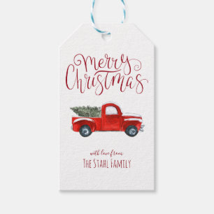 Weihnachtsgeschenkanhänger - Vintage roter LKW Geschenkanhänger