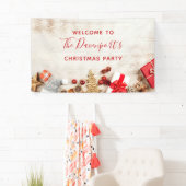 Weihnachtsgeschenkartikel auf einem Party aus Holz Banner (Insitu)